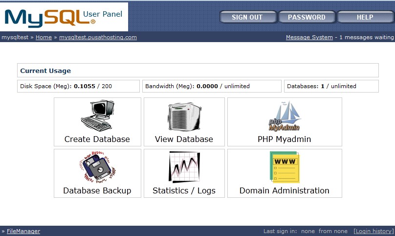 mysql-hosting-control-panel-pusathosting